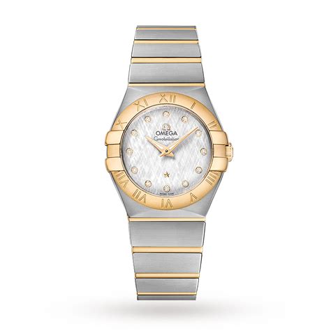 omega constellation ladies 27mm coaxial bicolour automatic watch|omega women's watches.